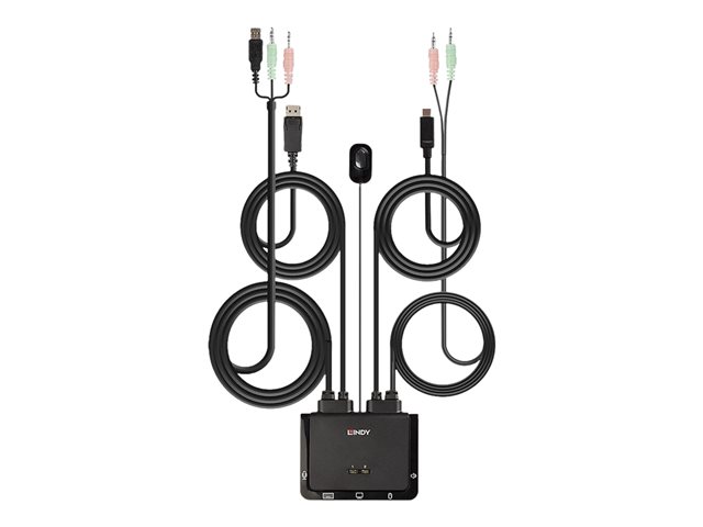 LINDY 2 Port DP 1.2 USB TypeC KVM Switch
