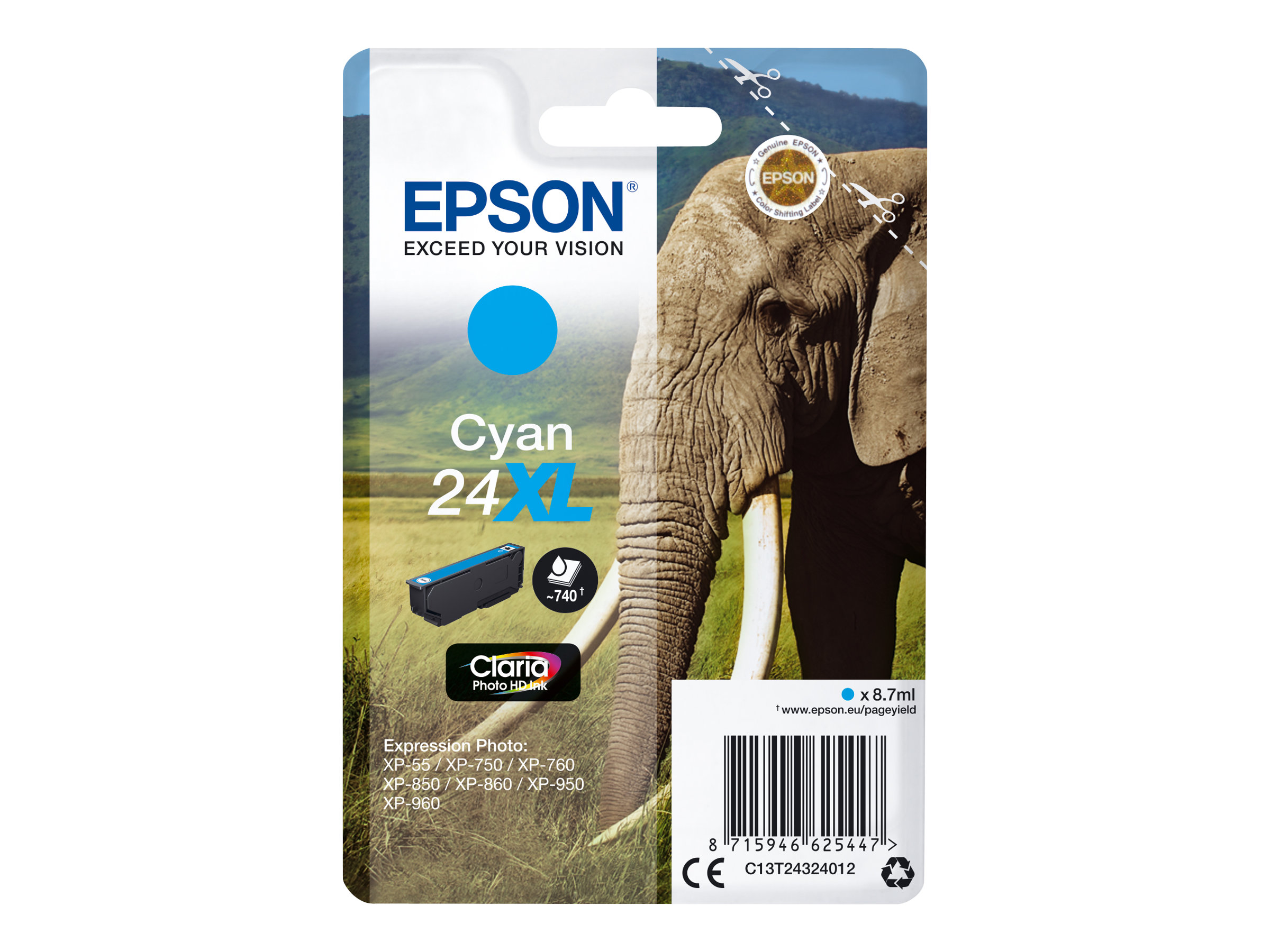EPSON 1LB 24XL cyan ink BLISTER w/s