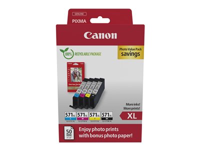 CANON CLI-571XL Ink Cartridge C/M/Y/BK, CANON 0332C006 0332C006 (BILD1)