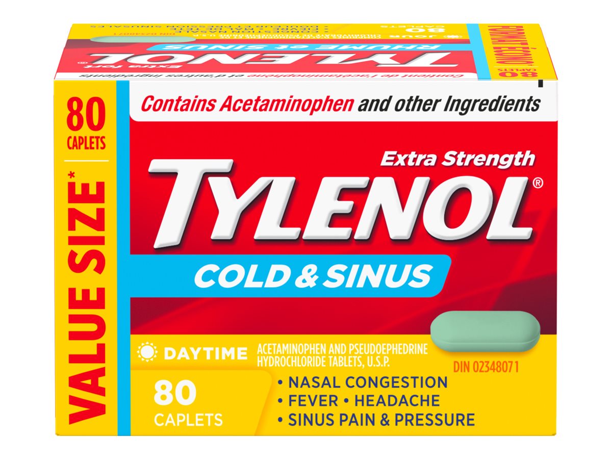 Tylenol* Extra Strength Cold and Sinus Daytime Caplets - 80s� �