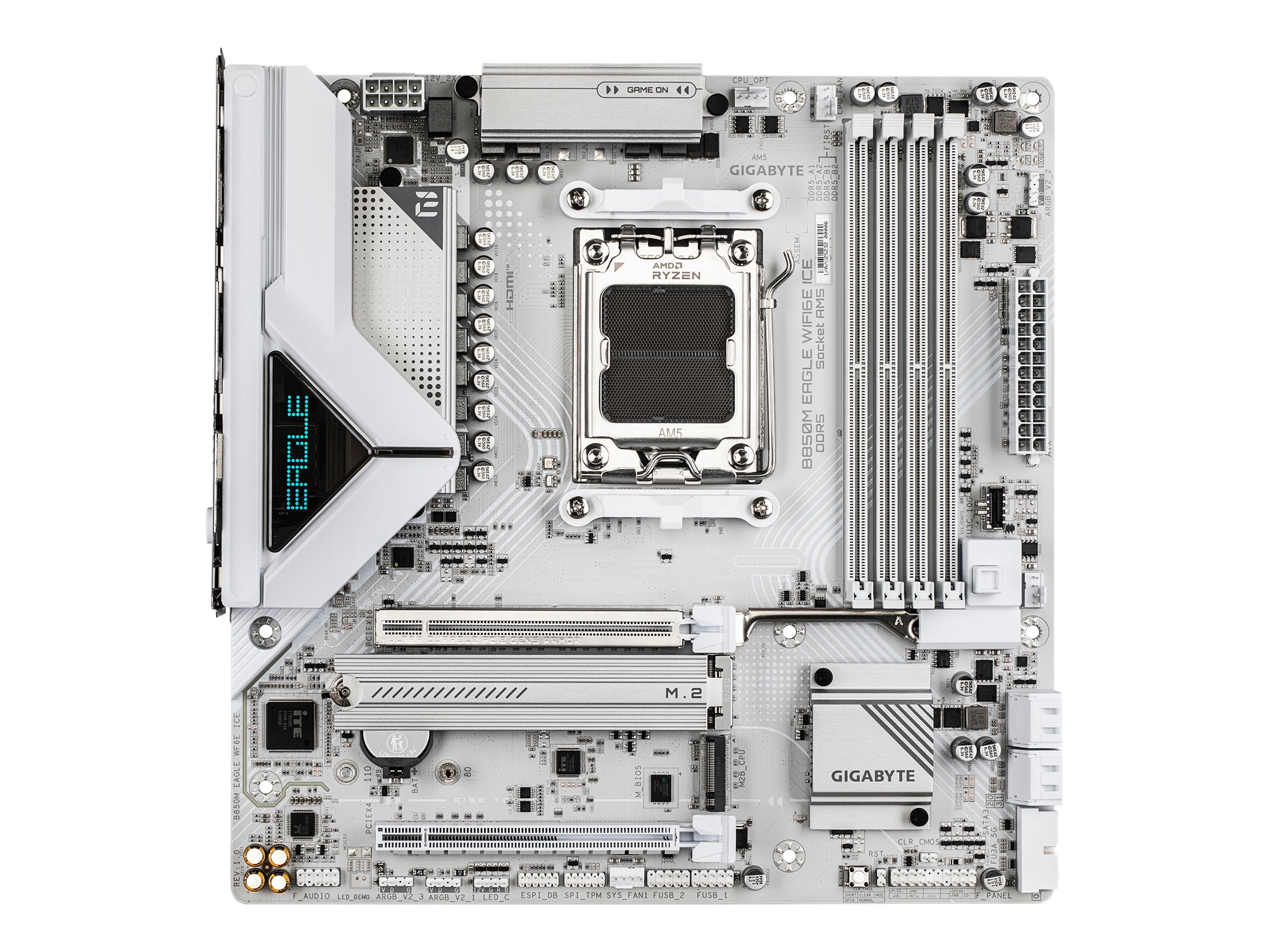 Gigabyte B850M EAGLE WIFI6E ICE motherboard micro ATX Socket AM5 AMD Product shot Front 80025
