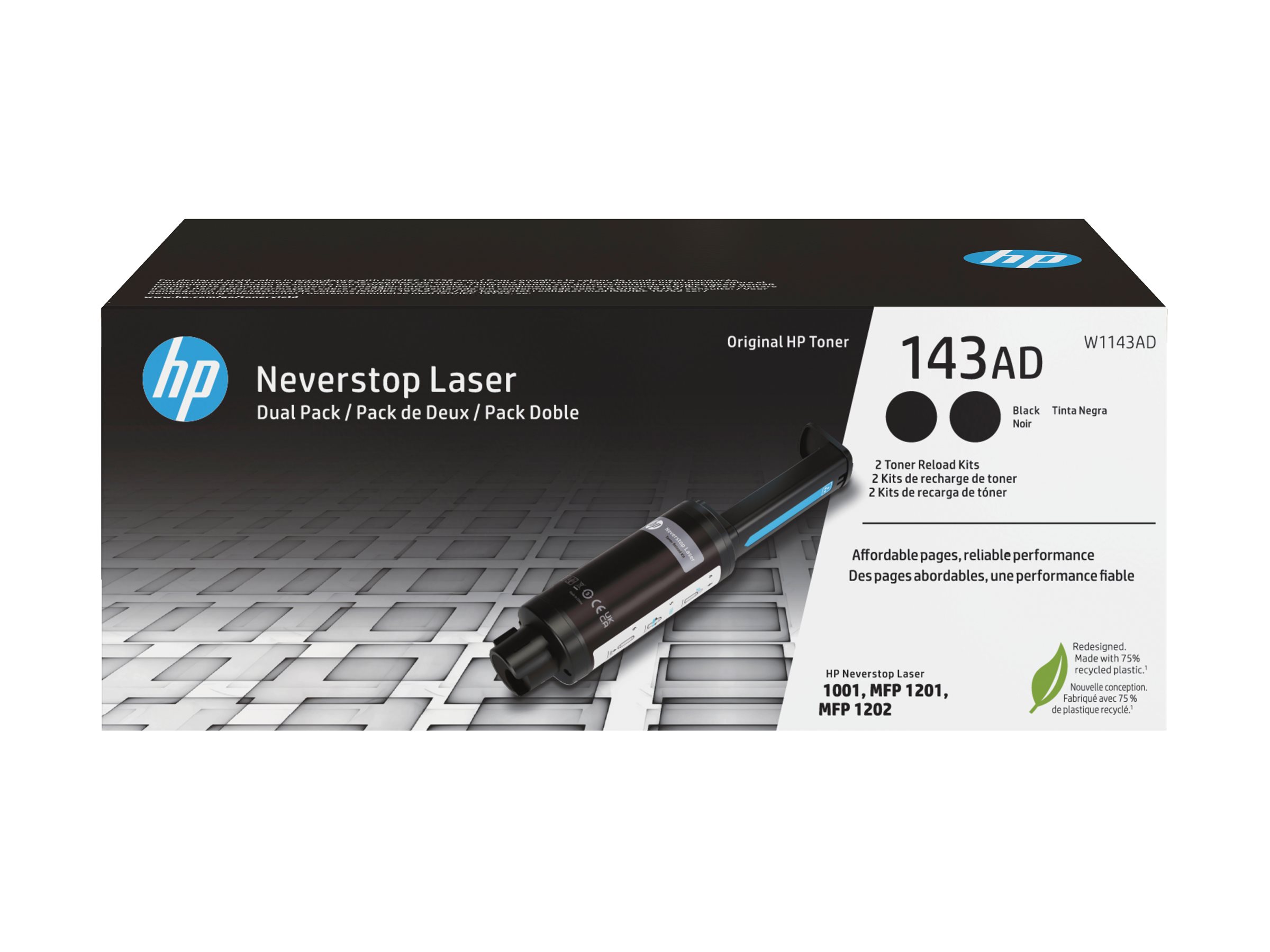 Hp 143ad 2 Pack Black Toner Refill
