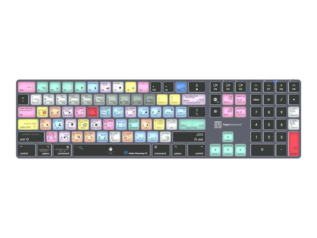 Wireless and backlit Logickeyboard Designed for Adobe Photoshop CC - Made for Mac – LogicKeyboard