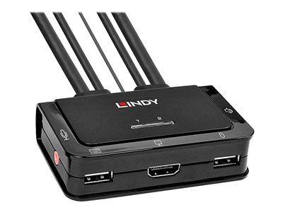 LINDY 2 Port HDMI 18G USB KVM Switch - 42345