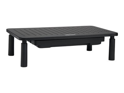 Eaton Monitor Riser for Desk, 15 x 9 in. - Height Adjustable, Storage Drawer, Metal, Black