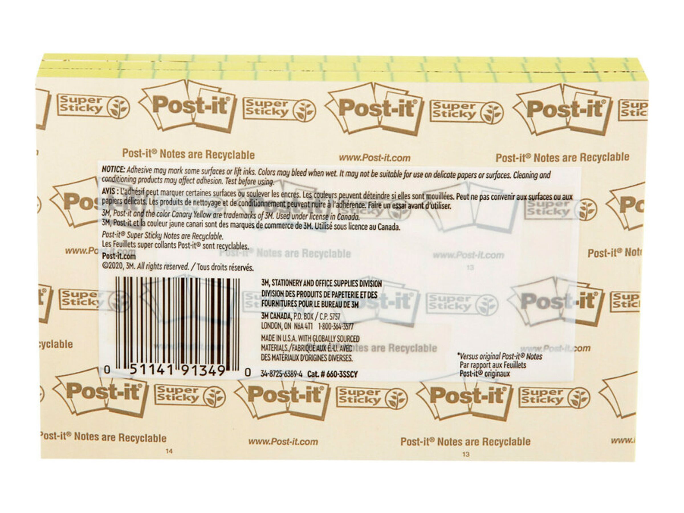 Post-it Super Sticky Notes - 3 x 90