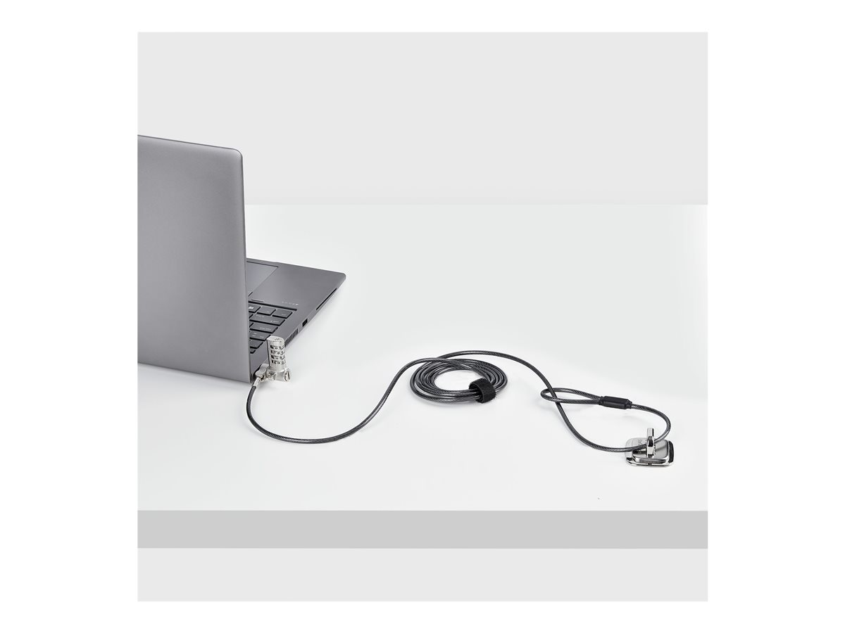 StarTech.com Serialized Laptop Lock, Works w/Noble Wedge/Nano/K-Slot - bezpečnostní kabelový zámek - univerzální - kompatibilní s TAA – foto 11
