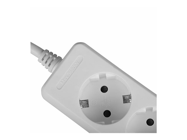 Multiprise 3 prises Schuko, blanc
