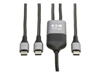 Eaton Tripp Lite Series 2-in-1 USB-C Charging Cable (M/2xM) - 100W PD Charging, 6 ft. (1.8 m)