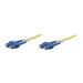 Intellinet Fiber Optic Patch Cable, OS2, SC/SC, 10m, Yellow, Duplex, Single-Mode, 9/125 µm, LSZH, Fibre, Lifetime Warranty, Polybag