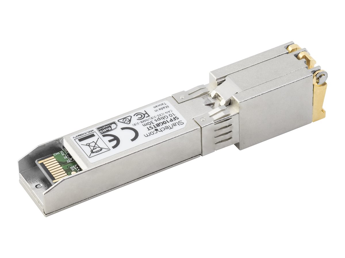 StarTech.com MSA Uncoded Compatible SFP+ Module, 10GBASE-T, SFP to RJ45 (Copper) for Cat6 and Cat5e, 10GE Gigabit Ethernet SFP+, RJ-45 (Copper) 30m, 10Gbps Transceiver SFP+ Copper Module - Lifetime Warranty (SFP10GBTST) - modul SFP+ vysílače - 10GbE - kompatibilní s TAA – foto 4