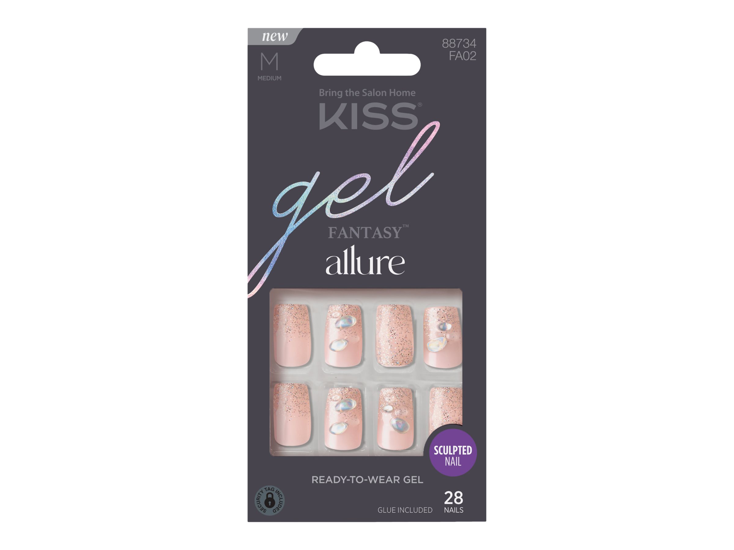 Kiss gel FANTASY allure False Nails Kit - Medium - Transformation - 28's