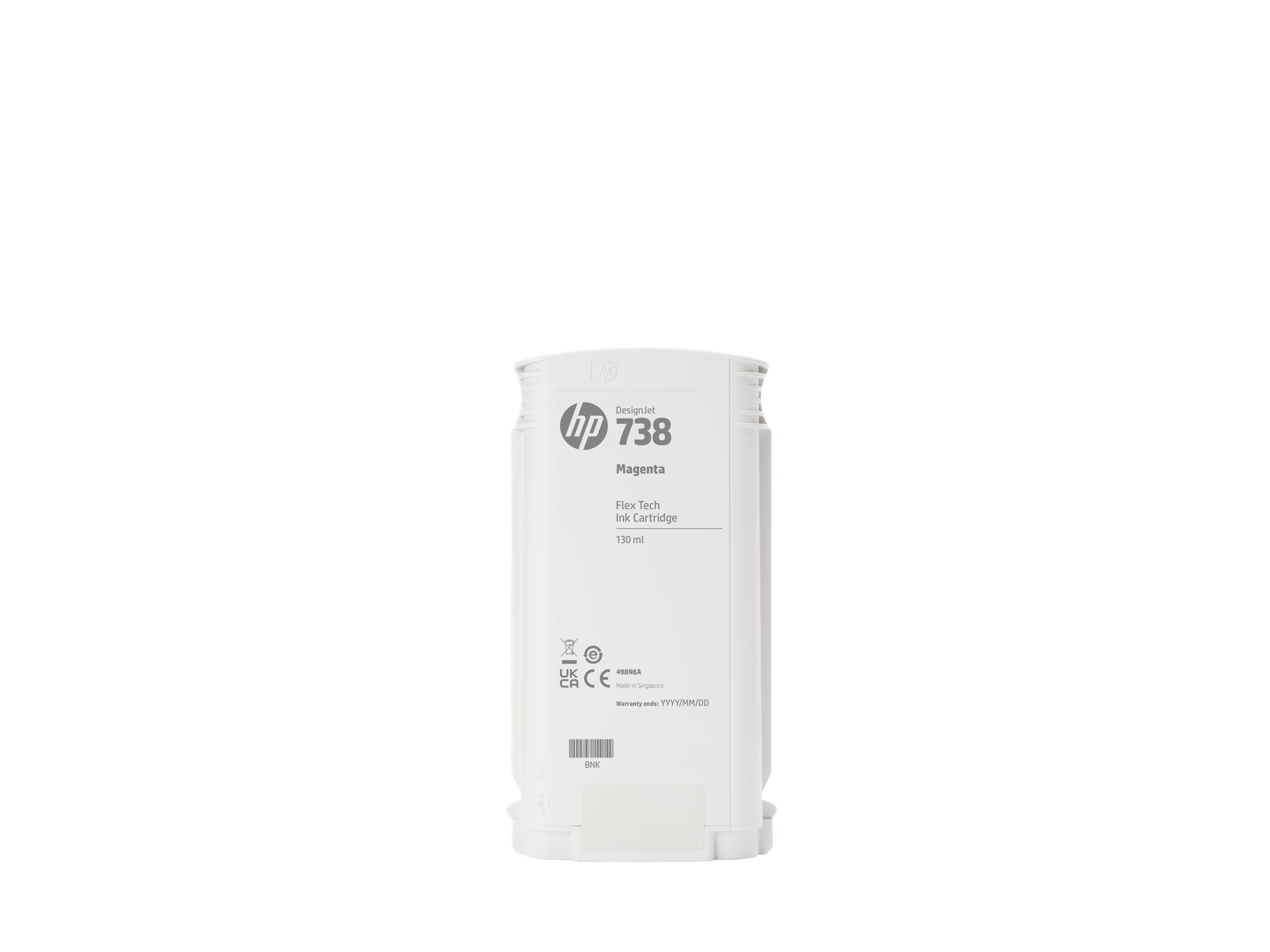 HP 738 yellow original DesignJet ink Product shot Front 79951