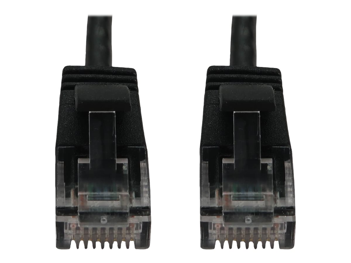 Tripp Lite Cat6a 10G Snagless Molded Slim UTP Ethernet Cable (RJ45 M/M), PoE, Black, 6 in. (15 cm)