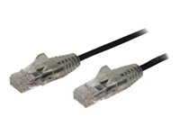 StarTech.com 2.5m CAT6 Cable - Black Slim CAT6 Patch Cord - Snagless - LSZH CAT 6 2.5m Patchkabel Sort