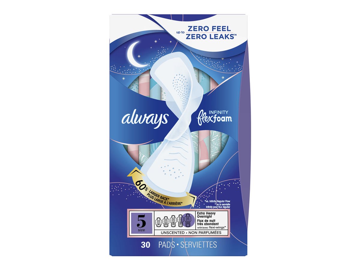 Always Infinity Sanitary Pads - Extra Heavy Overnight - Size 5 - 30's