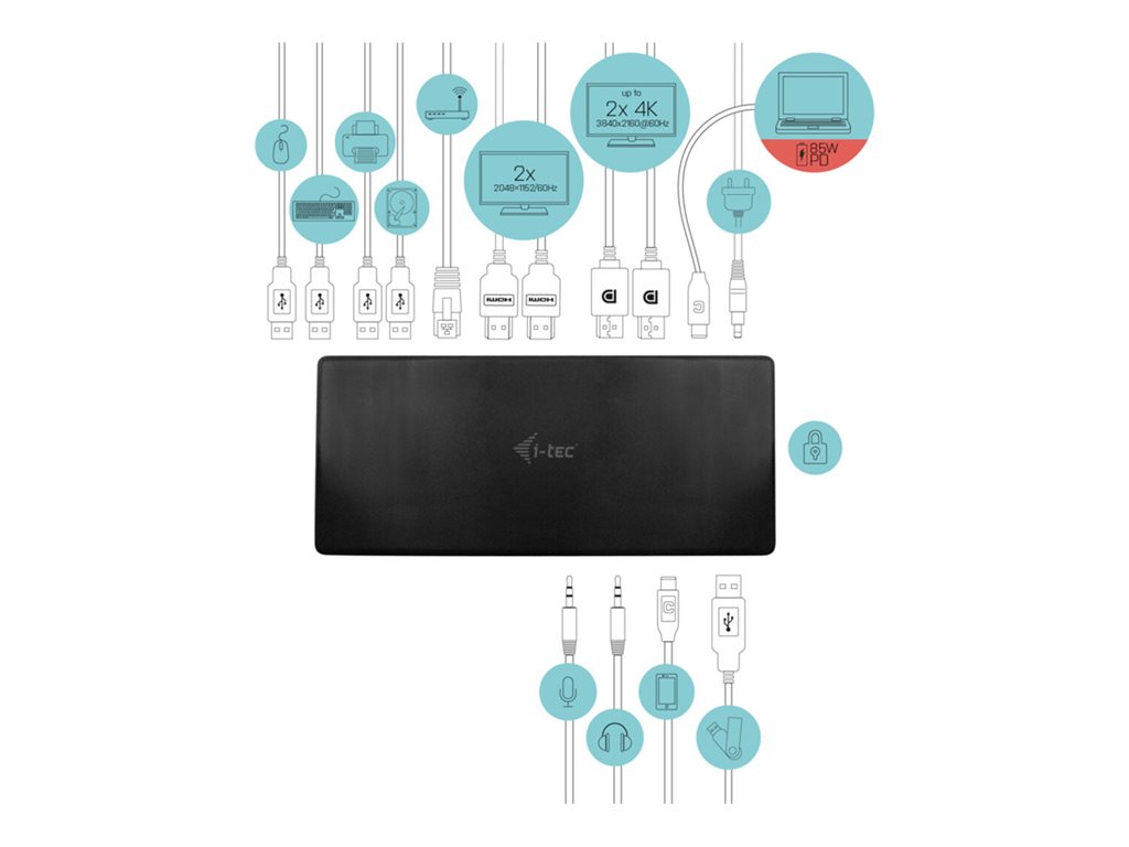 I-TEC USB-C Quattro Docking Station 85W