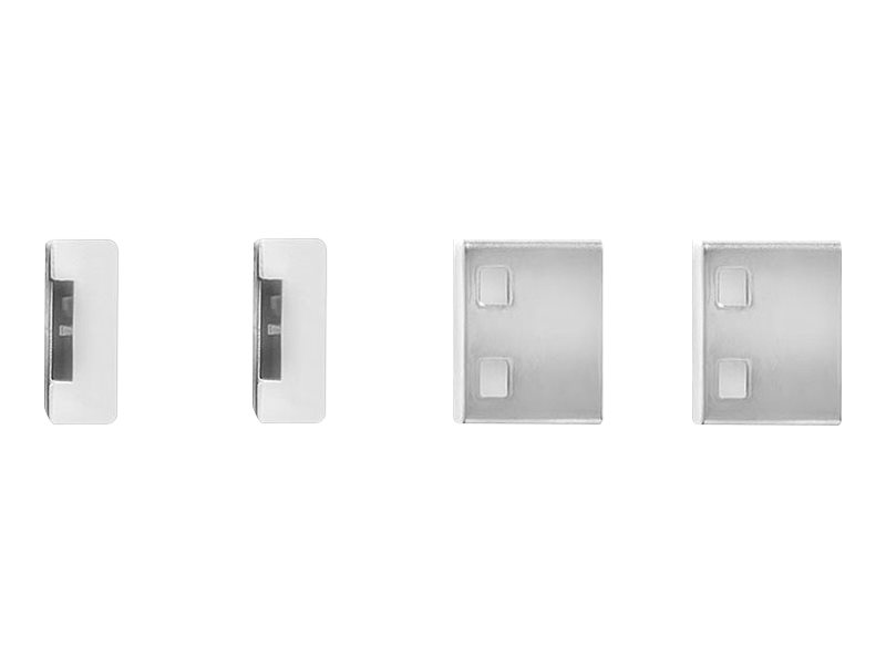 Clé USB et 4 bloqueurs de ports USB, Blanc