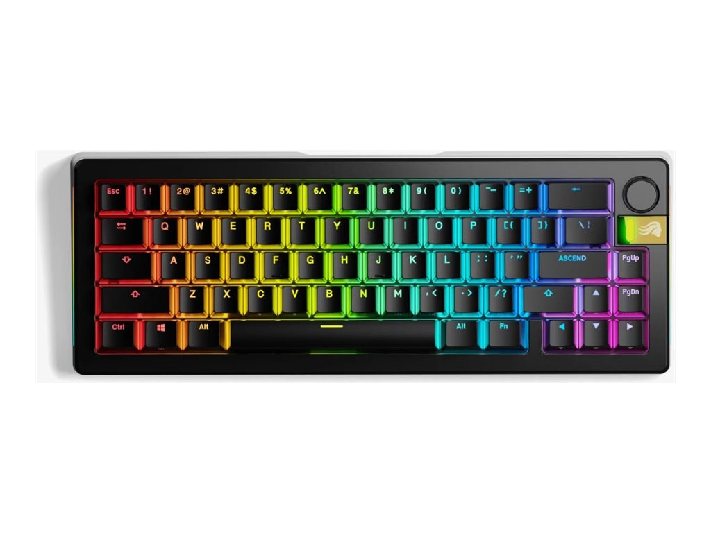 Glorious GMMK3 PRO HE keyboard prebuilt 65% QWERTY US black Input Product shot Front 79650