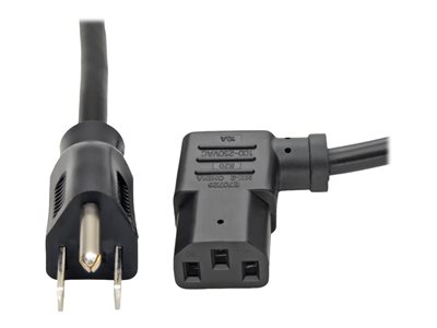 Tripp Lite 6ft Computer Power Cord Cable 5-15P to Left Angle C13 10A 18AWG 6'