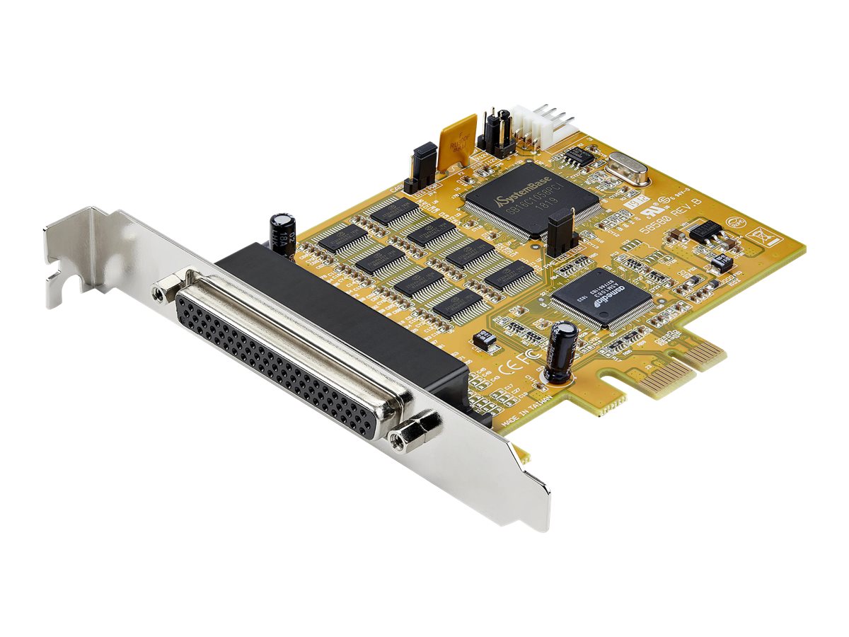 StarTech.com 8-Port PCI Express RS232 Serial Adapter Card, PCIe RS232 Serial Card, 16C1050 UART, Multiport Serial DB9 Controller/Expansion Card, 15kV ESD Protection, Windows & Linux