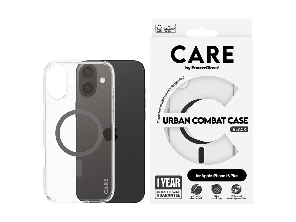 PanzerGlass CARE kryt Apple iPhone 16 Plus MagSafe Urban Combat čirý/černý – foto 2