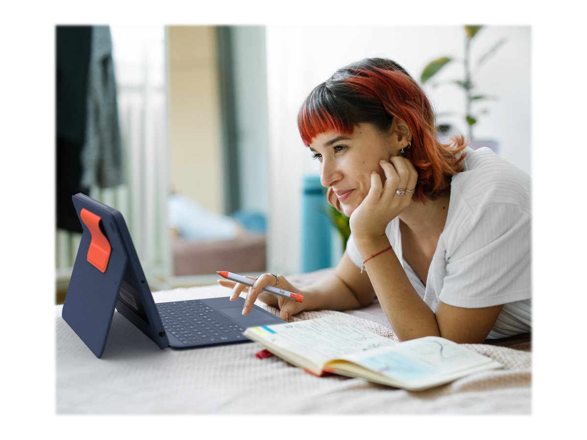 Logitech Rugged Combo 3 Touch for Education - klávesnice a pouzdro - s trackpad - QWERTZ - švýcarská - classic blue Vstupní zařízení – foto 11