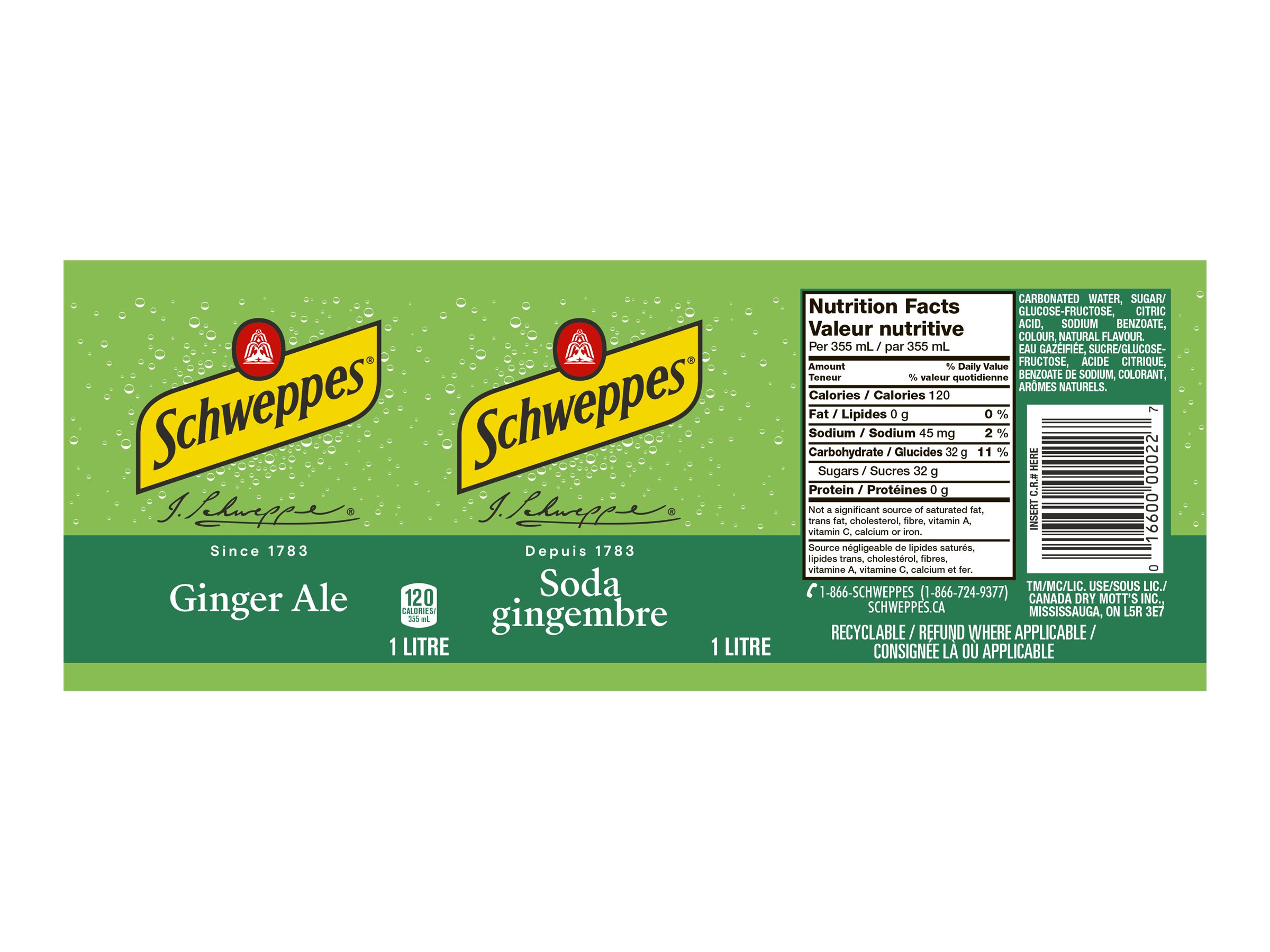 Schweppes Ginger Ale - 1L