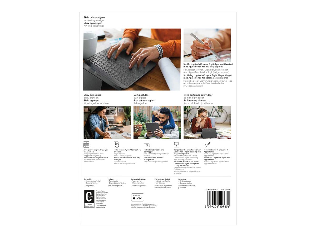 Logitech Combo Touch Detachable Keyboard Case for iPad (10th gen) - klávesnice a pouzdro - s trackpad - QWERTY - US mezinárodní - oxfordská šedá Vstupní zařízení – foto 10