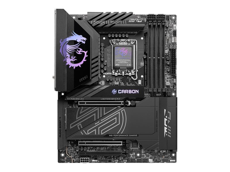 MSI MPG Z890 Carbon WiFi motherboard ATX LGA1851 Socket Product shot Front 79575