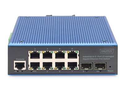 DIGITUS Switch 8+2-Port L2 managed Gigabit Ethernet PoE