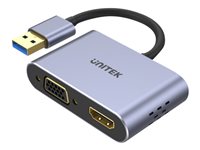 Unitek Videoadapter HDMI / VGA / USB 15cm Grå