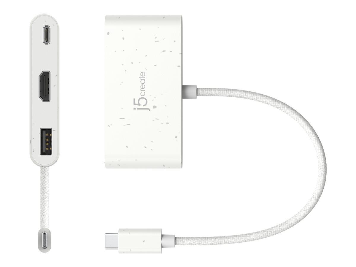 j5create JCA379EW docking station USB-C 3.2 Gen 1 Product shot Right-angle 79850
