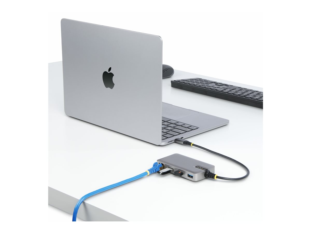 StarTech.com 3-Port USB-C Hub with Ethernet, 3x USB-A Ports, Gigabit Ethernet, USB 3.0 5Gbps, Bus-Powered, USB Type-C Hub w/GbE and 1ft/30cm Long Cable, Portable Laptop USB C Hub Adapter - USB Expansion Hub, RJ45 (5G3AGBB-USB-C-HUB) - rozbočovač - 3 porty – foto 9