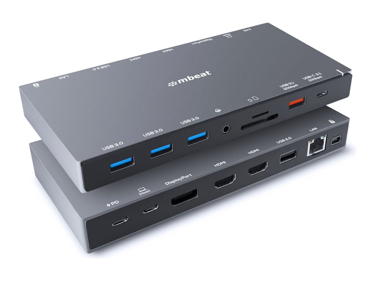mbeat docking station USB-C 3.1 Gen 2 HDMI DP Product shot Multi-angle 78950