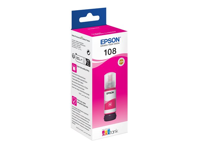 EPSON 1LB 108 EcoTank Magenta Ink Bottle C13T09C34A
