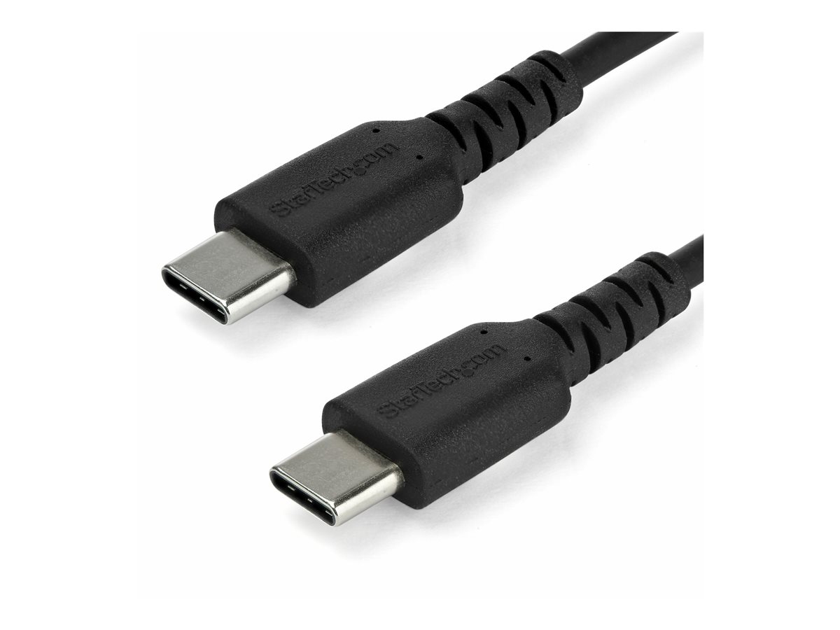 StarTech.com 1m USB C Charging Cable, Durable Fast Charge & Sync USB 2.0 Type C to USB C Laptop Charger Cord, TPE Jacket Aramid Fiber M/M 60W Black, Samsung S10, S20 iPad Pro MS Surface - Heavy Duty and Rugged - USB kabel typ C - USB-C do USB-C - 1 m – foto 2