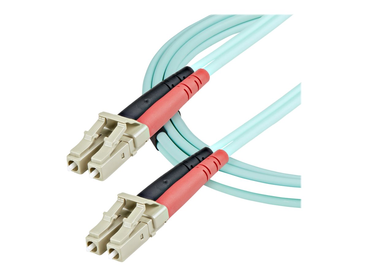 StarTech.com 1m (3ft) LC/UPC to LC/UPC OM3 Multimode Fiber Optic Cable, Full Duplex 50/125Âµm Zipcord Fiber Cable, 100G Networks, LOMMF/VCSEL, <0.3dB Low Insertion Loss - LSZH Fiber Patch Cord - patch kabel - 1 m - 1 m - vodě - barva – foto 2