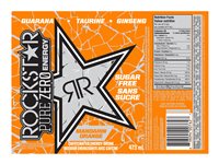 Rockstar Caffeinated Energy Drink - Mandarin Orange - 473ml