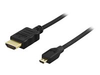DELTACO Mikro HDMI han -> HDMI han 2 m Sort