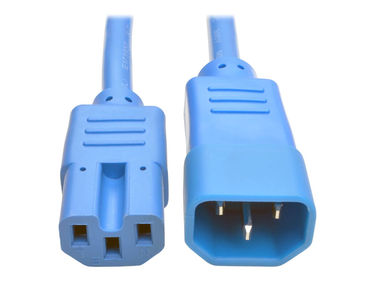Tripp Lite 6ft Heavy Duty Power Extension Cord 15A 14 AWG C14 C15 Blue 6'