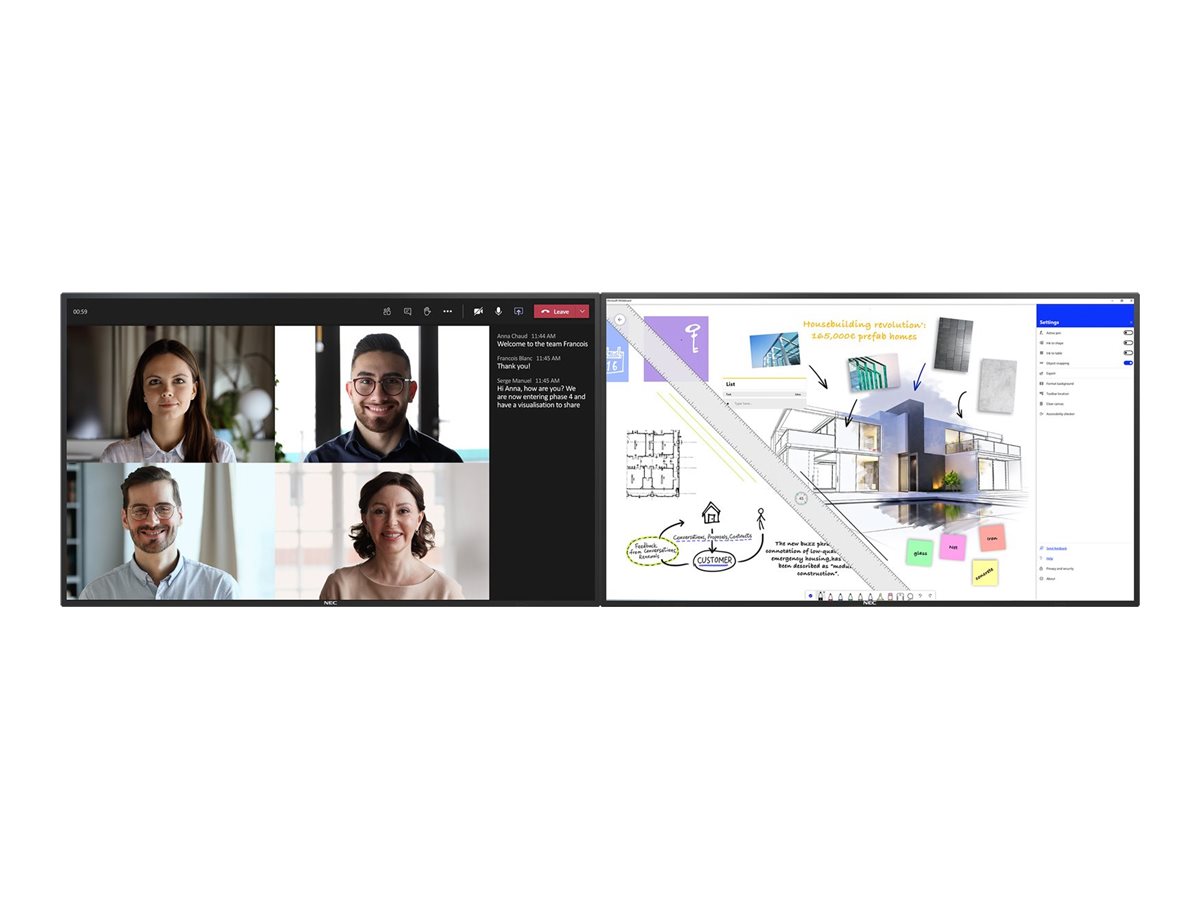 NEC 65" Dual Collaboration Room System - souprava pro video konference - s technologie NEC MultiSync M651 IGB non-touch
