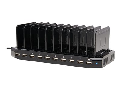 Tripp Lite 10-Port USB Charging Station Hub w Adjustable Storage Tablet / Smartphone / iPad / Iphon