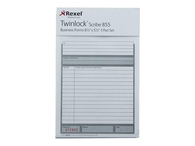 Twinlock Scribe 855 Business Form 75 Sheets Triplicate