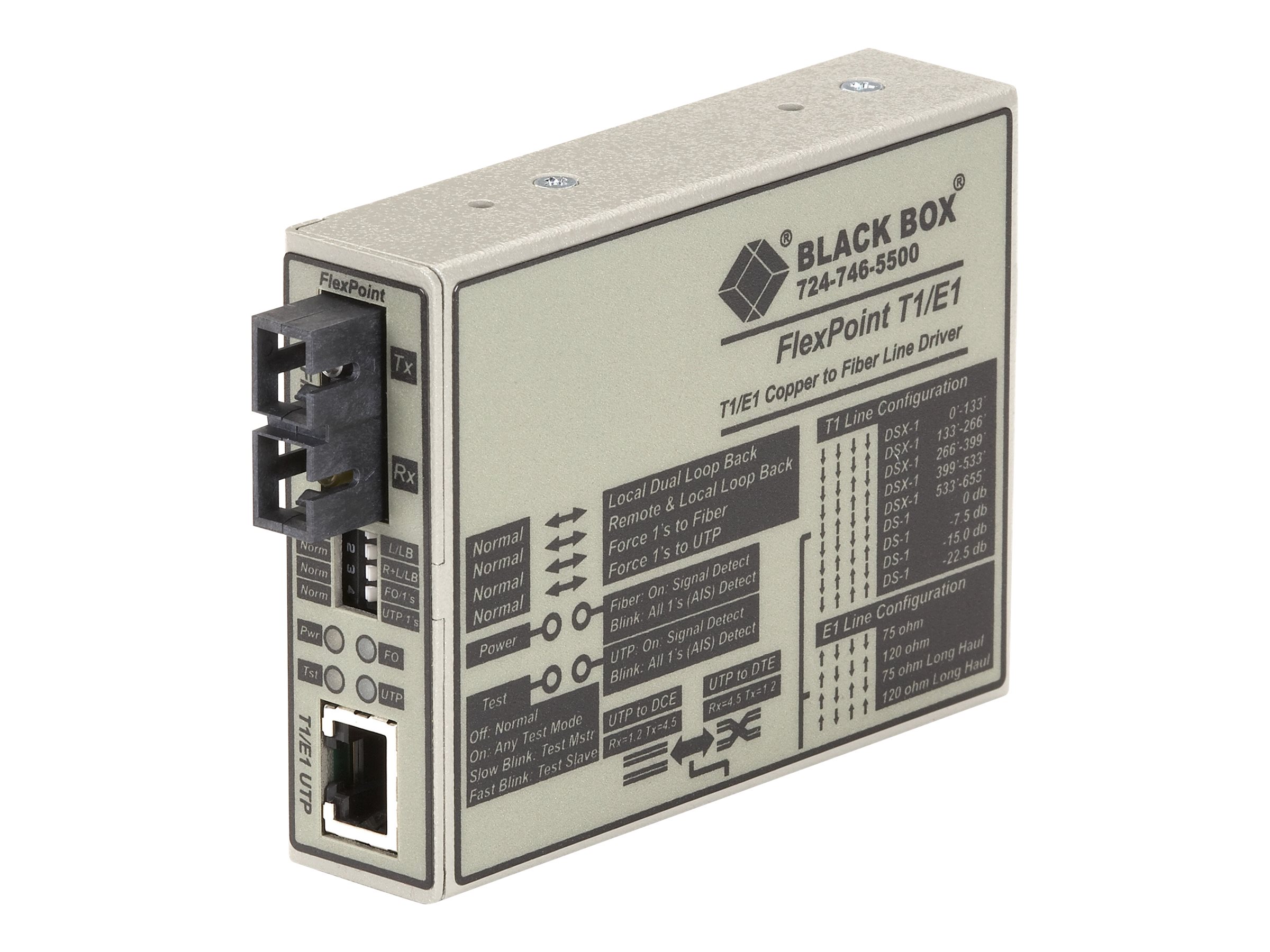 Black Box FlexPoint RS-232 to Fiber Converter