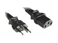 MicroConnect Strøm NBR 14136 (male) - Strøm IEC 60320 C13 Sort 2.1m Strømkabel