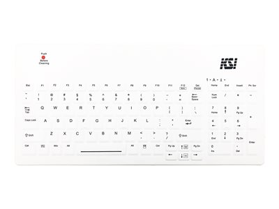 KSI-1801 SX W WHITE COMPACT 104 USB KB W/ CLEANING BUTTON AND BACKLIT