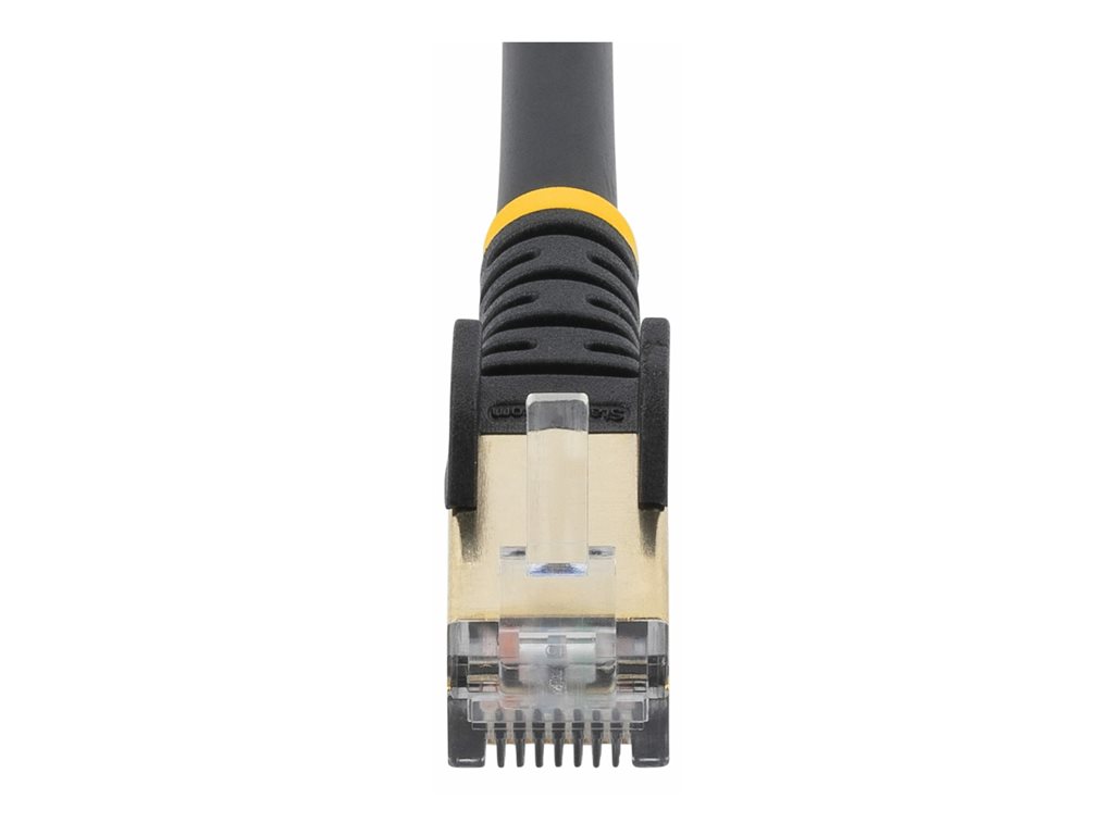 StarTech .com 5m CAT6A Ethernet Cable, 10 Gigabit Shielded Snagless RJ45 100W PoE Patch Cord, CAT 6A 10GbE STP Network Cable w/Strain Relief, Black, UL Certified Wiring/TIA