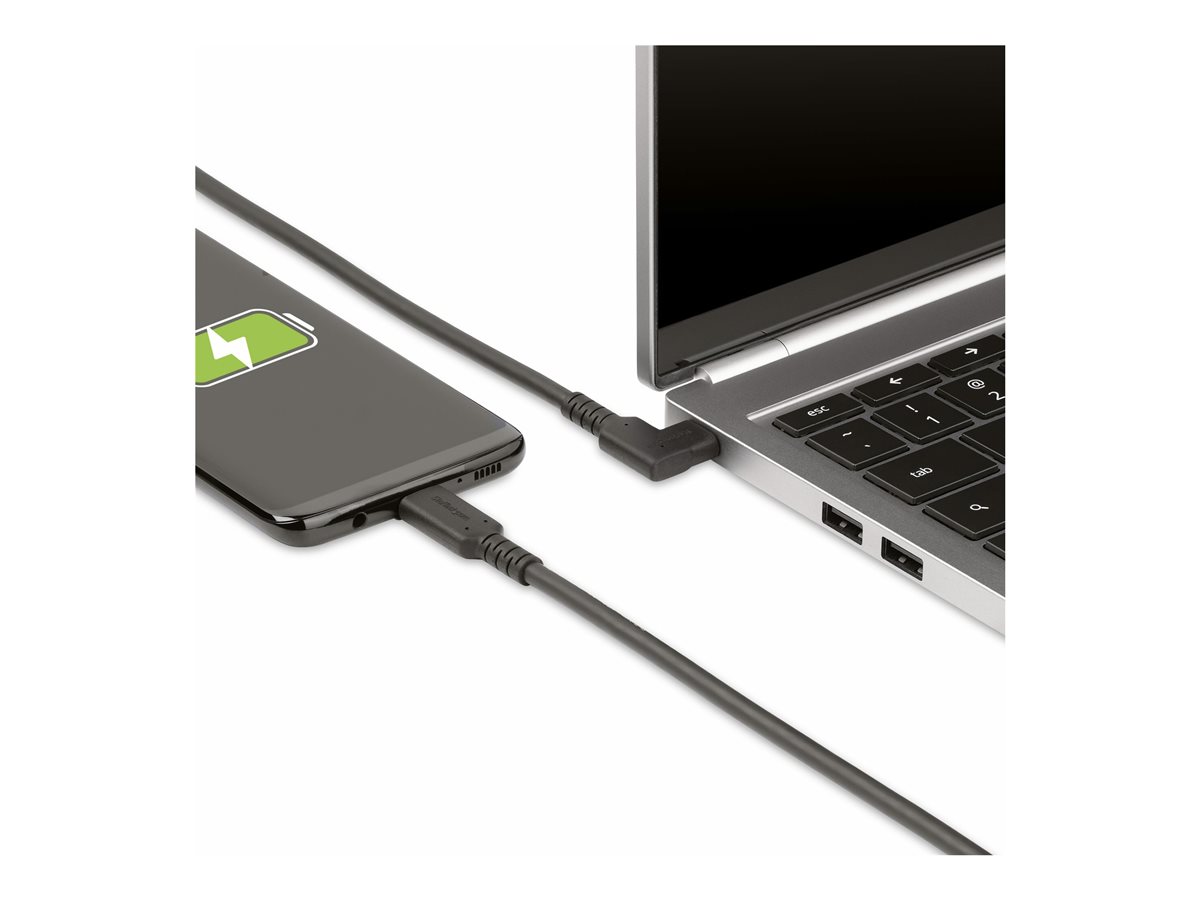 StarTech.com 1.6ft (50cm) Rugged Right Angle USB-C Cable, USB 3.2 Gen 2 (10 Gbps), USB C to C Data Transfer Cable, 4K 60Hz DP Alt Mode, 100W Power Delivery - 90 Degree USB-C Cable (RUSB31CC50CMBR) - USB kabel typ C - USB-C do USB-C - 50 cm – foto 6