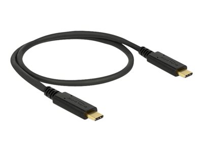 DELOCK Kabel USB 3.1 Gen2 C > C E-Marker 3A 0.5m schwarz - 83042